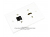 Placa Tapa HDMI 1.4 (4k + Ethernet + 3D ready) + Jack RJ45 Cat5e ABS